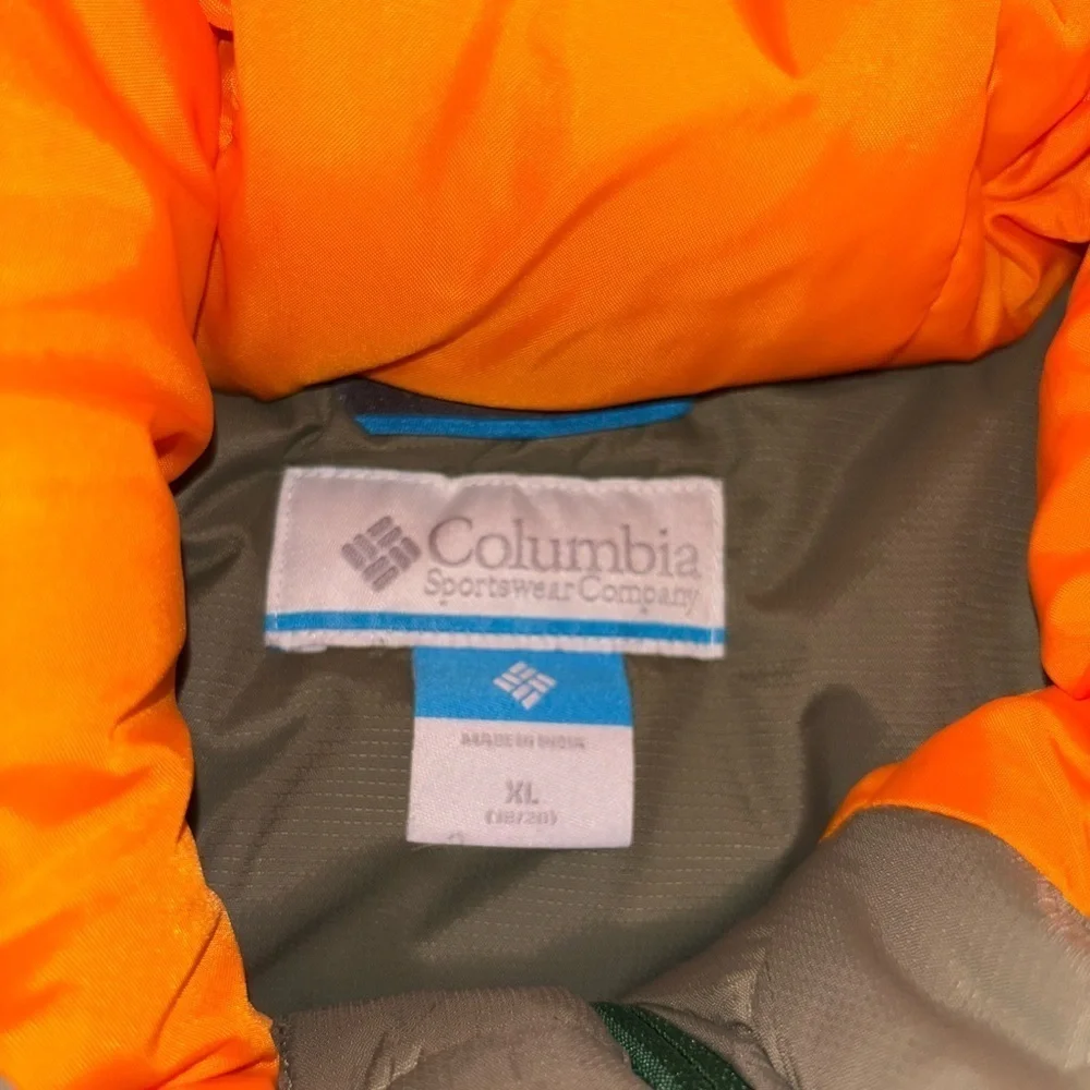 Columbia Kids Forest Green and Orange Raincoat